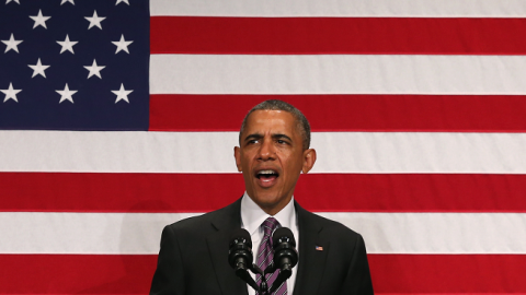 U.S. President Barack Obama speaks at the Ronald Regan Building and International Trade Center, June 25, 2014 in Washington, DC. (Mark Wilson/Getty Images