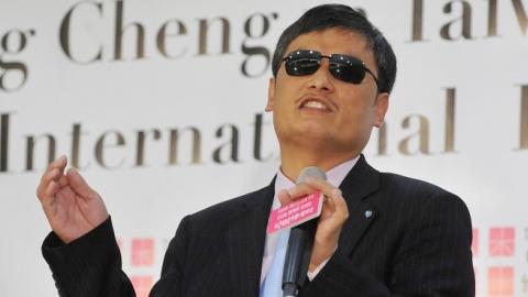 Chinese dissident Chen Guangcheng speaks during a press conference in Taipei on June 24, 2013. (Mandy Cheng/AFP/Getty Images)