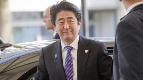 Prime Minister of Japan Shinzo Abe arrives at the 2014 Nuclear Security Summit on March 24, 2014 in The Hague, Netherlands. (Evert-Jan Daniels - Pool/Getty Images)