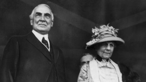 President Warren G Harding and his wife, First Lady Florence Harding, Washington DC, 1921. (Hulton Archive/Getty Images)