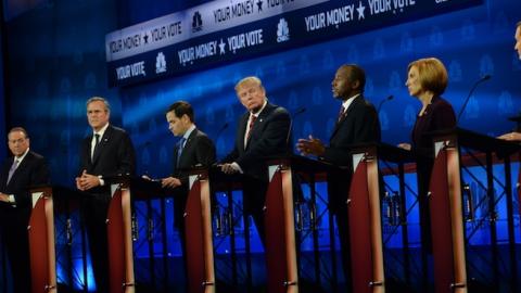 The CNBC Republican Presidential Debate at the Coors Events Center, October 28, 2015 in Boulder, Colorado. (RJ Sangosti/The Denver Post via Getty Images)