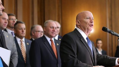 House Ways and Means Committee Chairman Kevin Brady (R-TX) (R) introduces the House Republicans' tax reform proposal in the Rayburn Room at the U.S. Capitol June 24, 2016 in Washington, DC. (Chip Somodevilla/Getty Images)