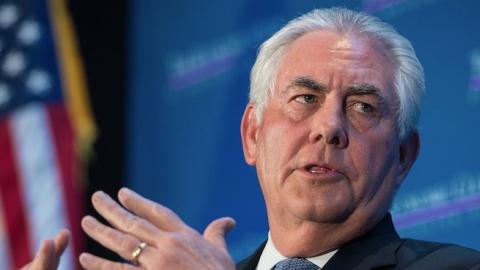 ExxonMobil chairman and CEO Rex Tillerson speaks at a discussion organized by the Economic Club of Washington, in Washington, DC on March 12, 2015. (NICHOLAS KAMM/AFP/Getty Images)