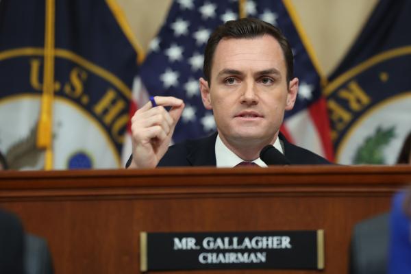 Mike Gallagher presides over the first hearing of the US House Select Committee on Strategic Competition between the United States and the Chinese Communist Party on February 28, 2023, in Washington, DC. (Photo by Kevin Dietsch/Getty Images)