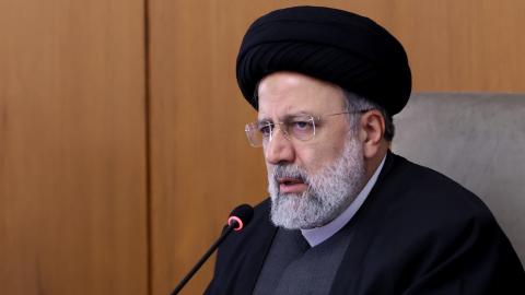 Iranian President Ebrahim Raisi speaks during cabinet meeting in Tehran, Iran on January 19, 2023. (Iranian Presidency/Handout/Anadolu Agency via Getty Images)