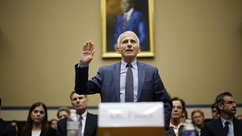 Dr. Anthony Fauci is sworn-in before testifying on June 03, 2024, in Washington, DC. (Chip Somodevilla/Getty Images)