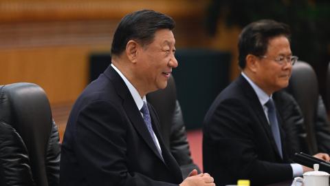 China's President Xi Jinping (L) speaks during a meeting with Brazil's Vice President Geraldo Alckmin (not pictured) at the Great Hall of the People in Beijing on June 7, 2024. (Photo by Wang Zhao-Pool/Getty Images)