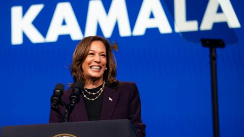 Vice President Kamala Harris speaks at the American Federation of Teachers' 88th National Convention on July 25, 2024, in Houston, Texas. (Montinique Monroe via Getty Images)