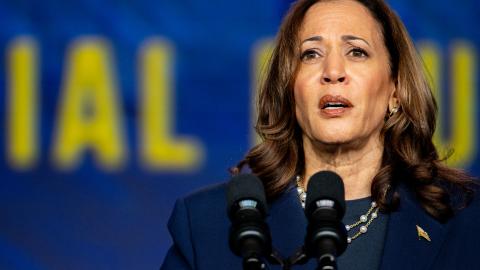 US Vice President Kamala Harris delivers remarks during the Sigma Gamma Rho's 60th International Biennial Boule on July 31, 2024, in Houston, Texas. (Brandon Bell via Getty Images)