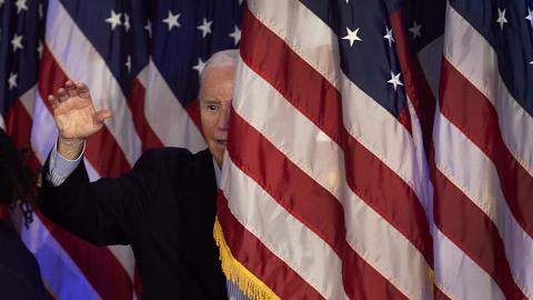 President Joe Biden leaves a campaign rally on July 5, 2024, in Madison, Wisconsin. (Scott Olson via Getty Images)