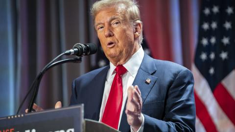 Donald Trump speaks at a House Republicans Conference on November 13, 2024, in Washington, DC. (Allison Robbert via Getty Images)