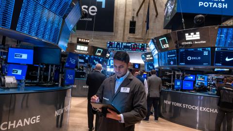 Traders work on the New York Stock Exchange floor on December 18, 2024, in New York City. (Spencer Platt via Getty Images)