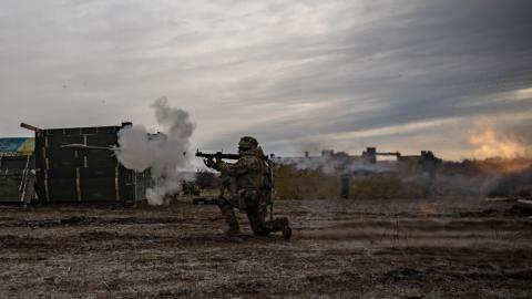 A Ukrainian serviceman fires a rocket-propelled grenade launcher on January 6, 2025, in Donetsk Oblast, Ukraine. (Roman Chop via Getty Images)