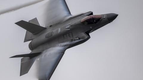 An Air Force F-35A Lightning II performs during an airshow at Jacksonville Naval Air Station in Florida, on October, 20, 2024. (US Air Force photo by Senior Airman Nicholas Rupiper)