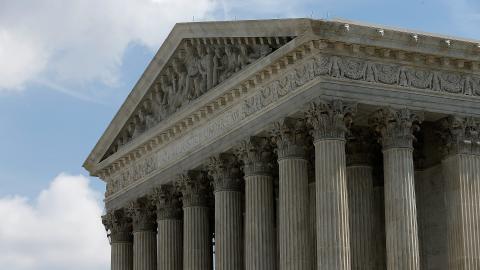 The United States Supreme Court is shown after members of the court issued major rulings on cell phone privacy and copyright law June 25, 2014, in Washington, DC. (Win McNamee via Getty Images)