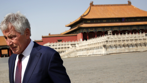 U.S. Secretary of Defense Chuck Hagel tours the Forbidden City in Beijing, China, April 9, 2014. (Alex Wong/Getty Images)