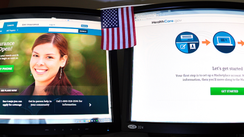 US government internet health insurance exchange Healthcare.gov, October 21, 2013. (KAREN BLEIER/AFP/Getty Images)