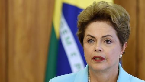 Brazilian President Dilma Rousseff speaks at Planalto Palace in Brasilia, on August 20, 2015. (EVARISTO SA/AFP/Getty Images)