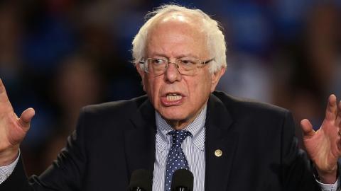 Democratic presidential candidate Sen. Bernie Sanders (D-VT) at the Bon Secours Wellness Arena on February 21, 2016 in Greenville, South Carolina. (Joe Raedle/Getty Images)