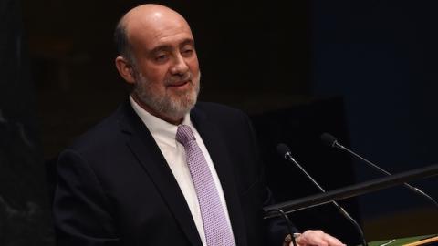 Israeli Ambassador to the United Nations Ron Prosor speaks at the UN headquarters in New York on January 22, 2015. (JEWEL SAMAD/AFP/Getty Images)
