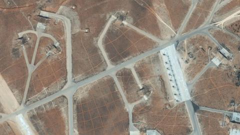DigitalGlobe imagery of the Shayrat Air Base outside of Homs, Syria. Closeup-1, April 7, 2016. (Photo DigitalGlobe/Getty Images)