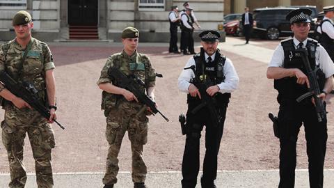 Police and Military presence seen outside Buckingam Palace on May 24, 2017 in London, England (Jack Taylor/Getty Images)