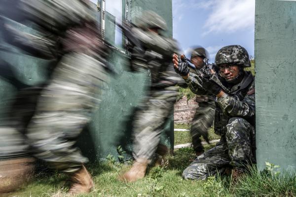 Special forces soldiers carry out sniper training in Qianxinan, China, July 15, 2023. (CFOTO/Future Publishing via Getty Images)