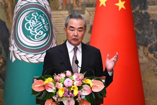 Wang Yi speaks at a press conference on May 30, 2024, in Beijing, China. (Photo by Wang Zhao-Pool/Getty Images)