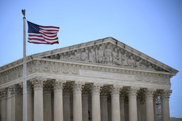 A view of the US Supreme Court on July 1, 2024, in Washington, DC. Donald Trump on Monday hailed a "big win" for democracy after the US Supreme Court ruled that presidents have presumptive immunity for official acts -- a decision set to delay his trial for conspiring to overturn his 2020 election loss. (Drew Angerer/AFP via Getty Images)