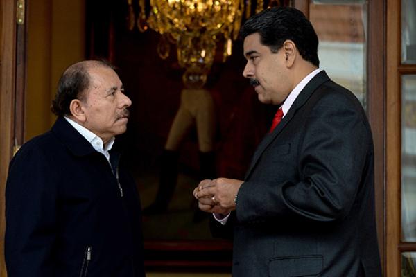 Venezuelan President Maduro and Nicaraguan President Ortega in Caracas, March 5, 2018 