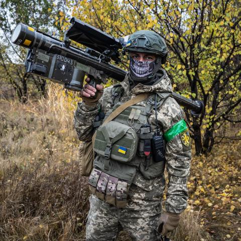 A Ukrainian anti-aircraft squadron guards the skies along the front lines in Donetsk Oblast, Ukraine, on October 19, 2024. (Fermin Torrano/Anadolu via Getty Images)